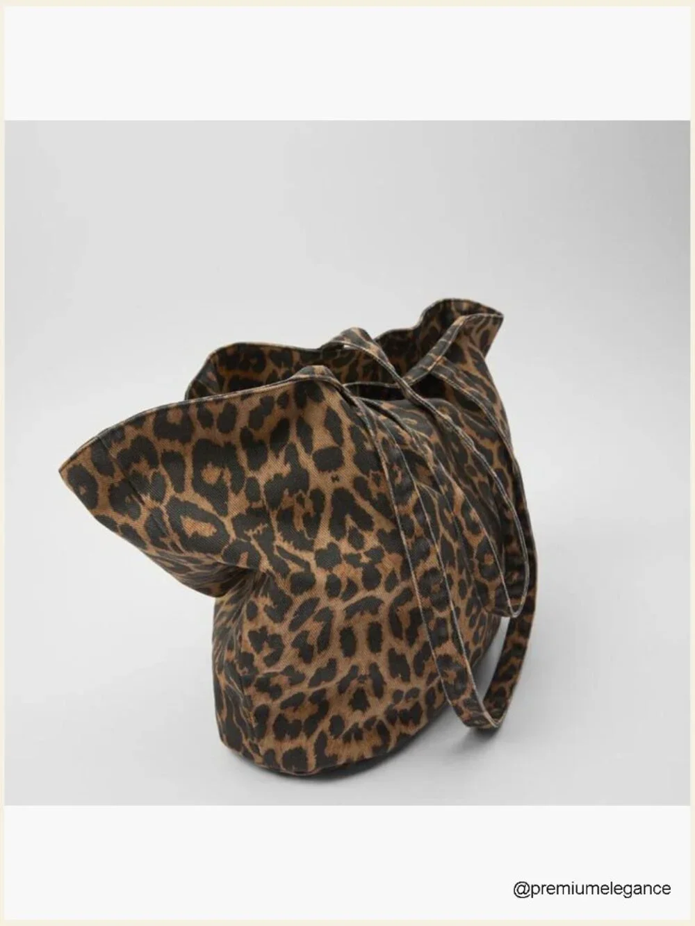 Large Leopard Print Hobo Tote Shoulder Bag with Zipper